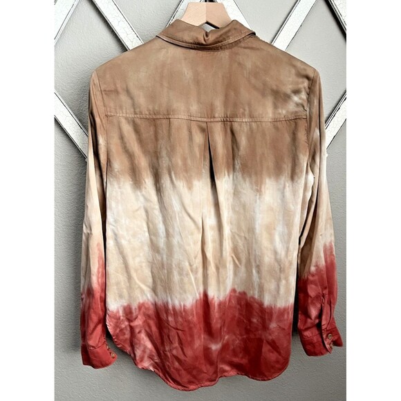 Bella Dahl Women’s M Button Down Flax Henna Ombre Dye Tencel Lyocell - Picture 5 of 7